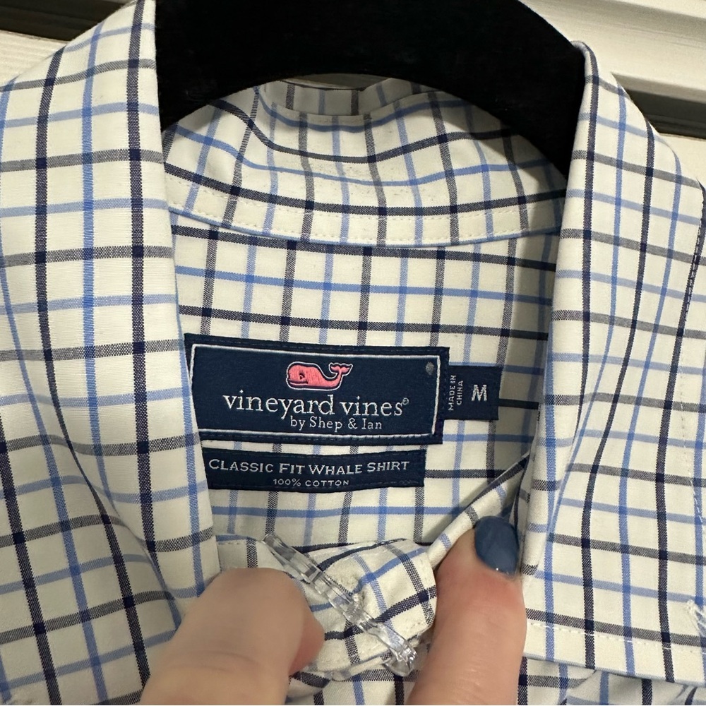 Vineyard Vines‎ Classic Fit Whale Shirt Button Down in Plaid Size Medium GUC - Picture 5 of 5